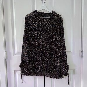 Buffalo David Bitton Floral Black Blouse